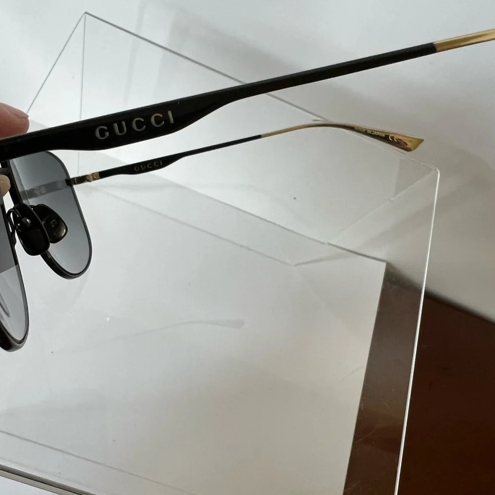 Gucci black aviator sunglasses unisex - Picture 5 of 10